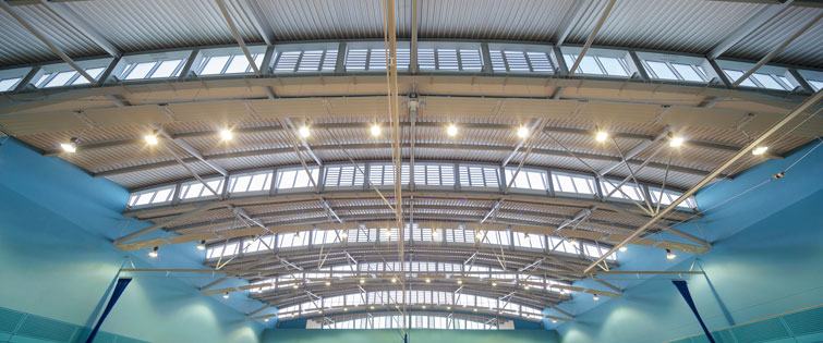 Interior of ceiling structure with north lighting. 5 of 20