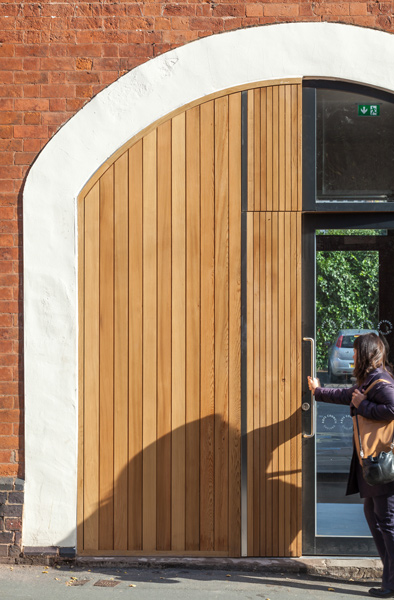 Custom timber door with arched surround, 02 of 14