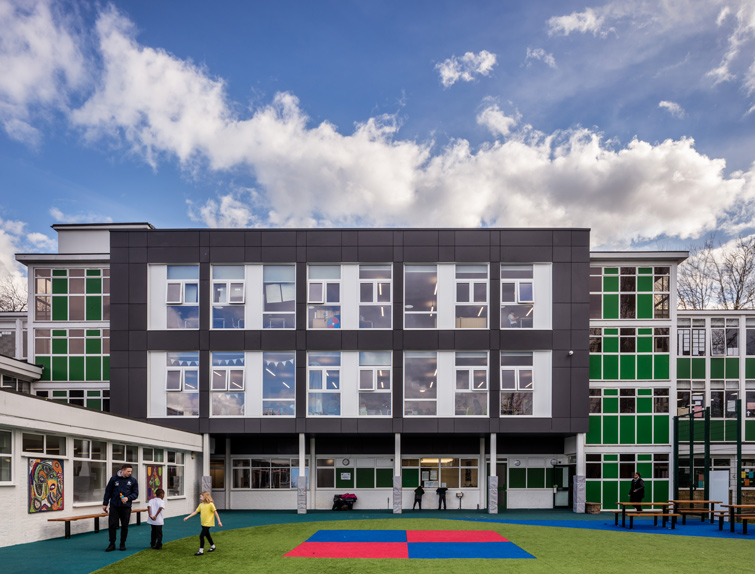 Rear facade showing sports area, 05 of 24