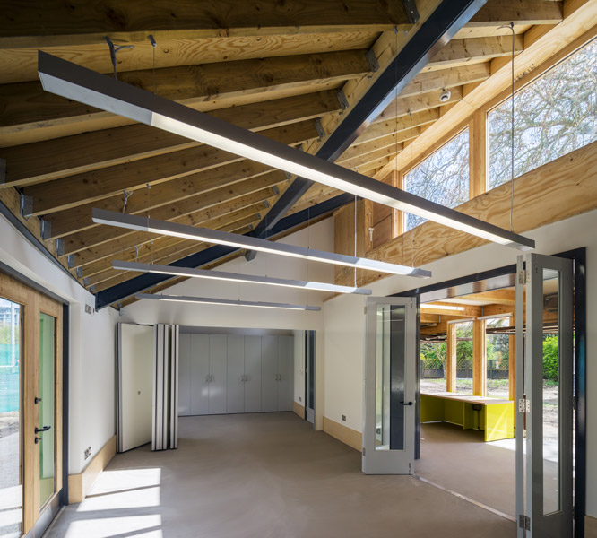 Interior office space showing clerestory and partitions, 06 of 16