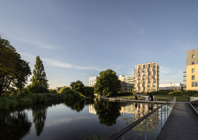 View of the housing scheme over the lake from the bridge, 08 of 18