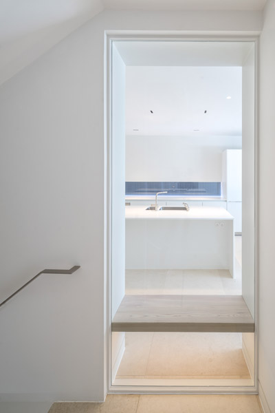 Internal glazed partition with bespoke suspended seat, 09 of 14