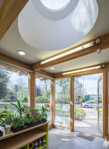 Interior shot showing plants and light well, 15 of 16