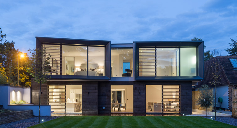 Bespoke private house photographed at night, 16 of 24