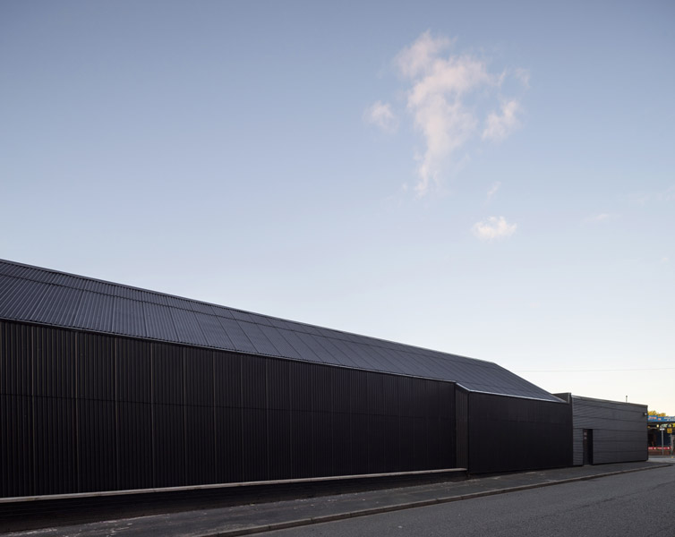 Exterior facade of corrugated steel cladding, 08 of 10